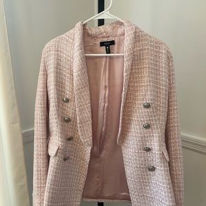 Aqua Tweed Blazer - Pink